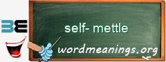 WordMeaning blackboard for self-mettle